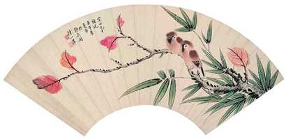 陈小翠 花鸟 扇面